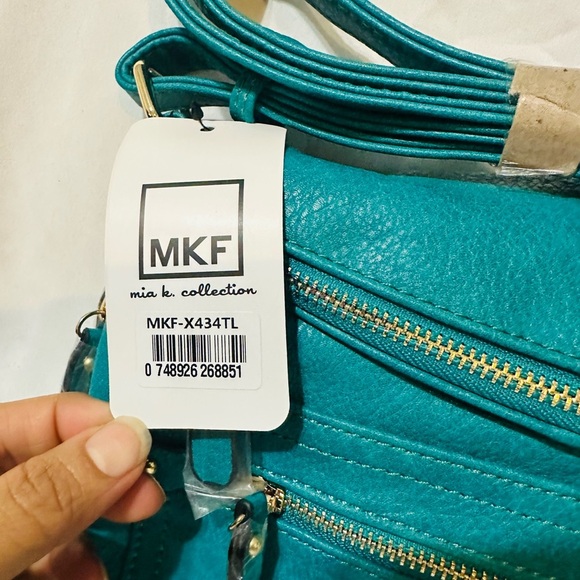 NWT MKF Collection Luciana Women’s Crossbody Bag by Mia K – Turquoise - Picture 3 of 5